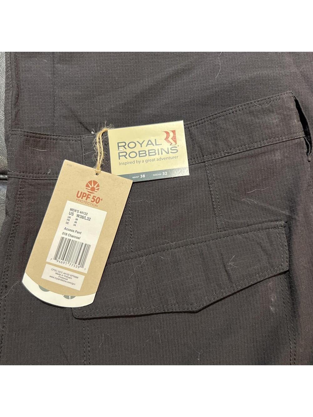 Royal Robbins Men's Access Hiking Pants 38 x 32 UPF 50+ Nylon New